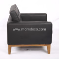 Knoll Style Wood Frame Fabric Single Sofa